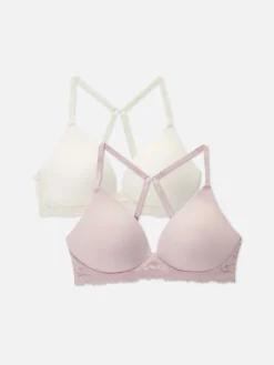 Pack De 2 Sujetadores Con Encaje Y Sin Aros