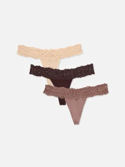 Pack De 3 Tangas Bandeau De Encaje