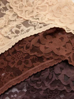 Pack De 3 Tangas Bandeau Florales Con Encaje