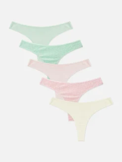 Pack De 5 Tangas De Moda Con Cuadros Vichy