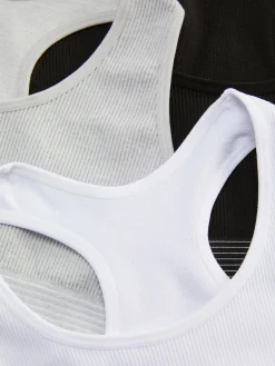 Pack De 3 Tops Sin Costuras Con Espalda De Nadadora