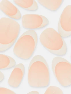 Pack De 36 Uñas Postizas Francesas Brillantes De PS...