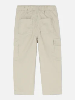 Pantalones Cargo En Mezcla De Lino