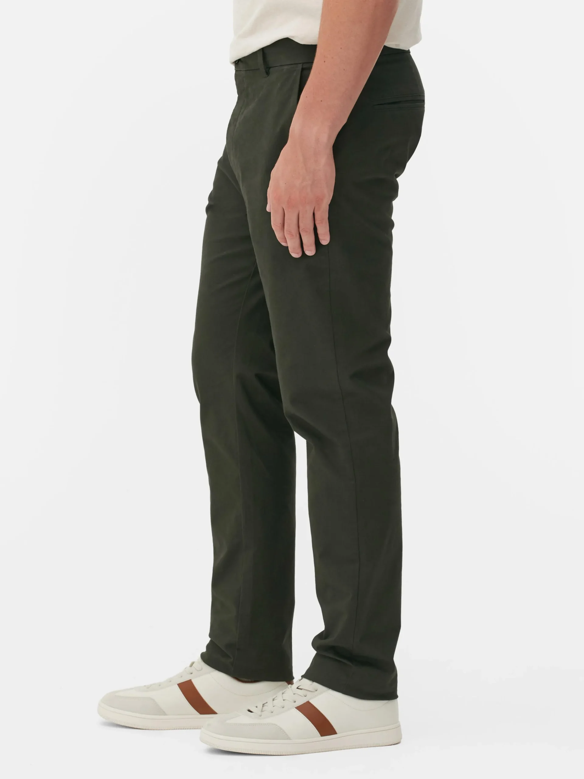 Pantalones Chinos Elásticos De Corte Entallado