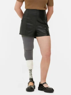 Pantalones Cortos De Piel Sintética