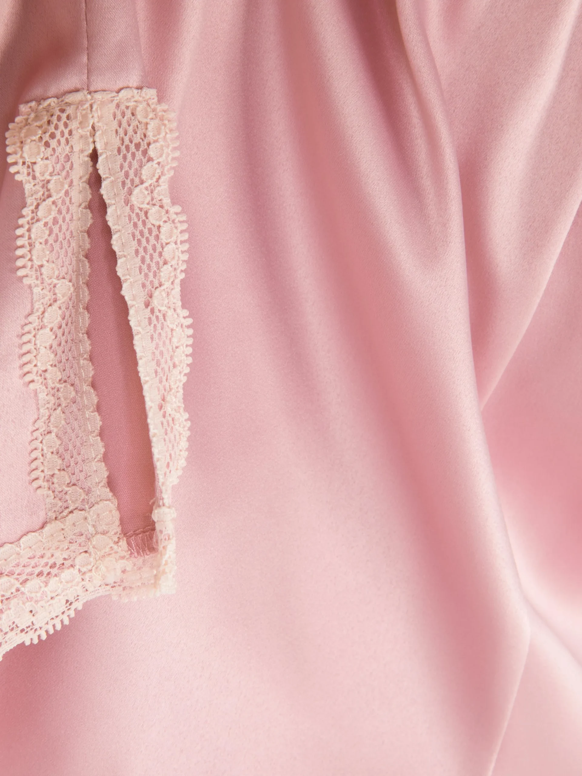 Pantalones Cortos De Pijama De Satén Con Encaje