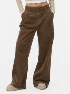 Pantalones De Pernera Ancha De Pana De Rita Ora