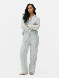 Pantalones De Pijama A Rayas De Pernera Recta