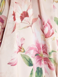 Pantalones De Pijama Rectos En Satén De Flores