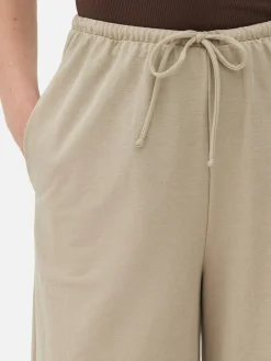 Pantalones Rectos Con Cordón De Ajuste