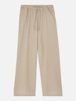 Pantalones Rectos Con Cordón De Ajuste