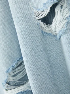 Pantalones Vaqueros De Pernera Ancha Desgastados