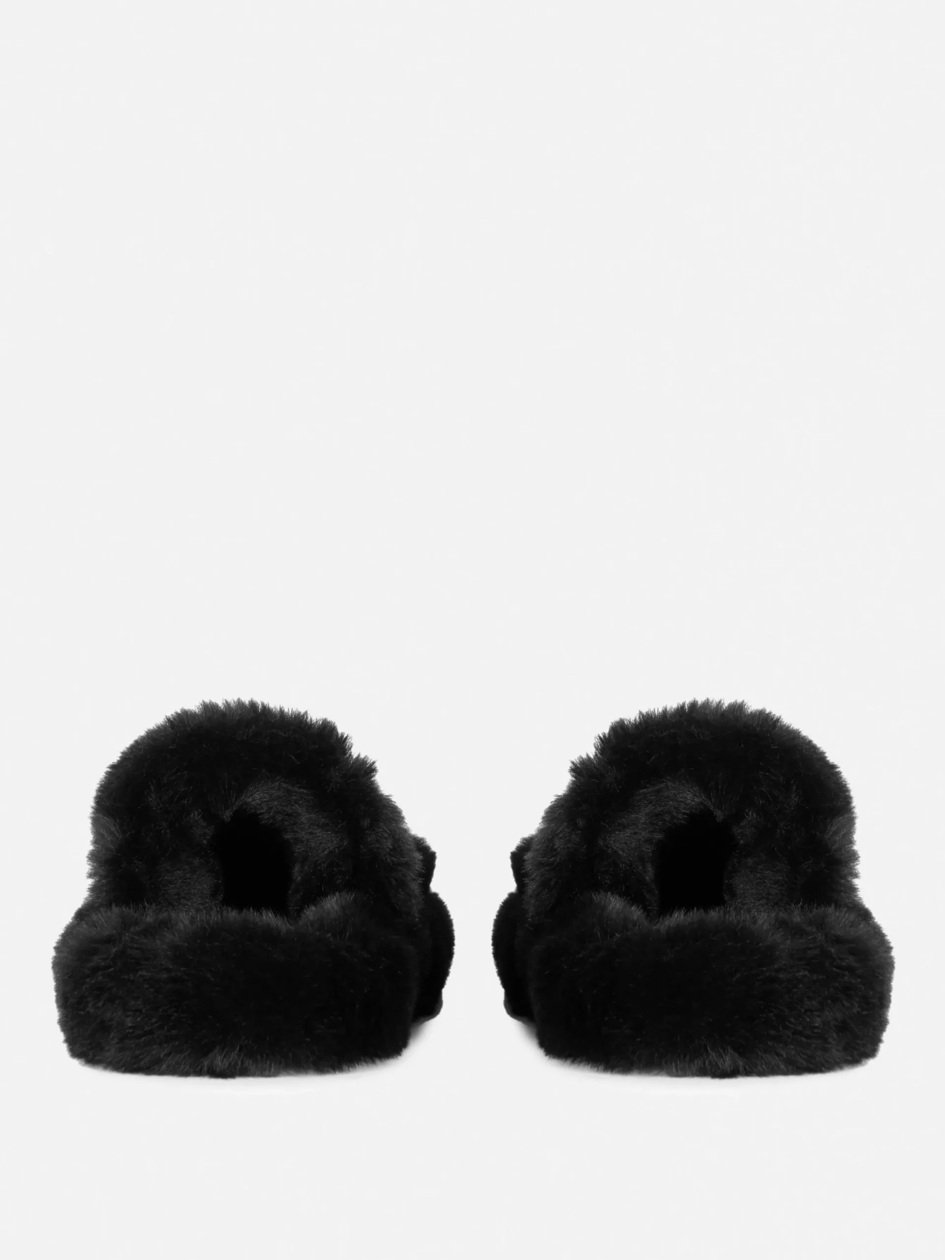 Pantuflas De Pelo Sintético Con Doble Tira