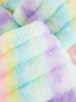 Pantuflas De Pelo Sintético Con Diseño Degradado