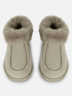 Pantuflas Estilo Mocasín Con Forro De Pelo Sintético