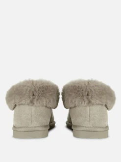 Pantuflas Estilo Mocasín Con Forro De Pelo Sintético