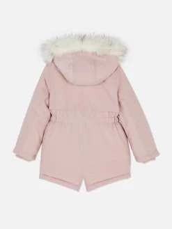 Parka Con Capucha Y Pelo Sintético