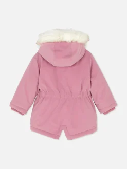 Parka Con Detalles De Pelo Sintético