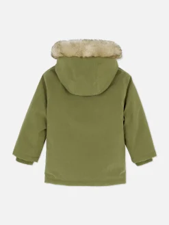 Parka De Pelo Sintético Con Capucha