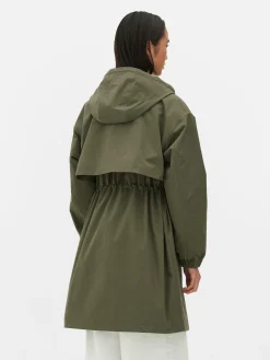 Parka Impermeable Con Cordón De Ajuste