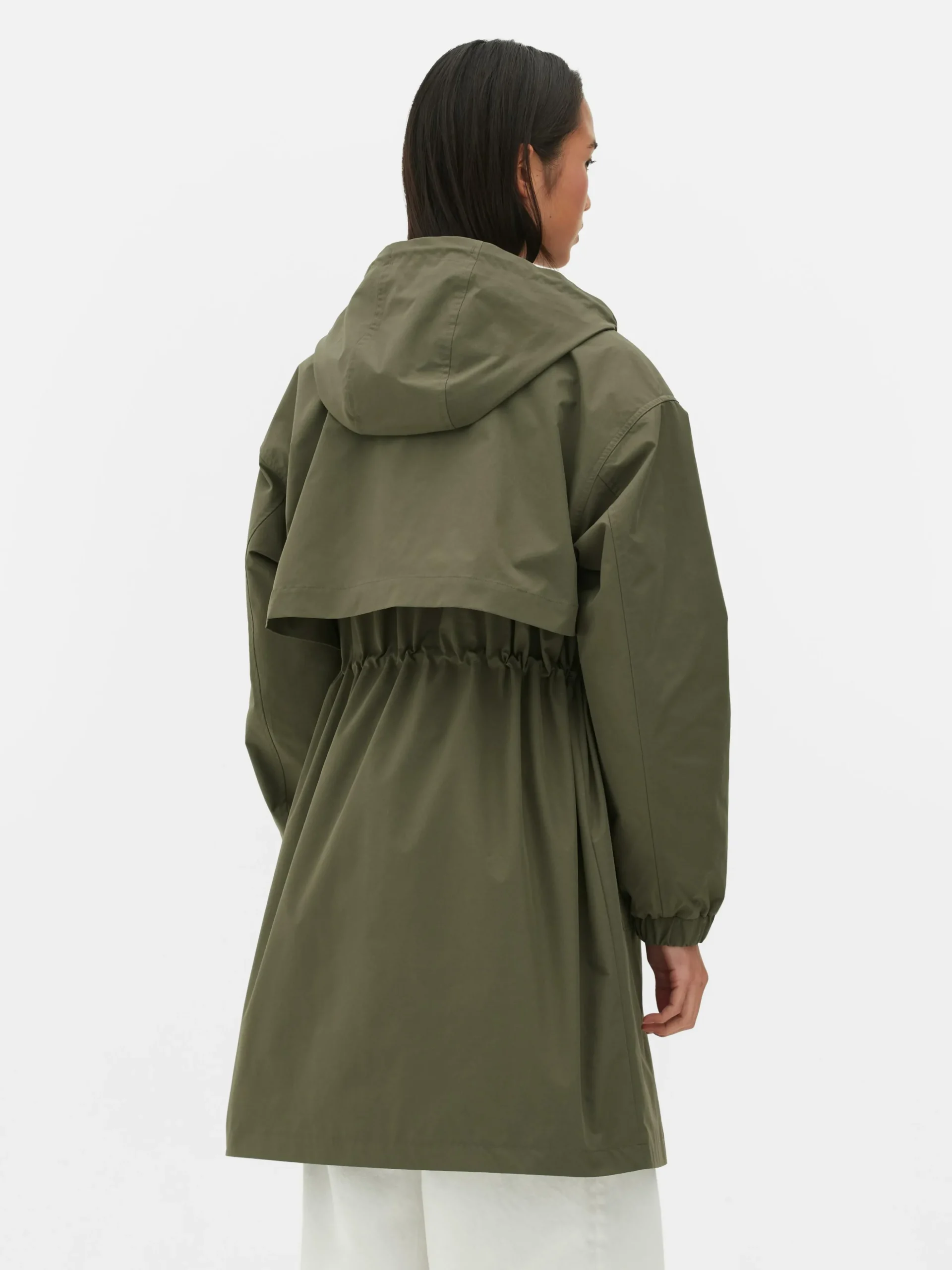 Parka Impermeable Con Cordón De Ajuste