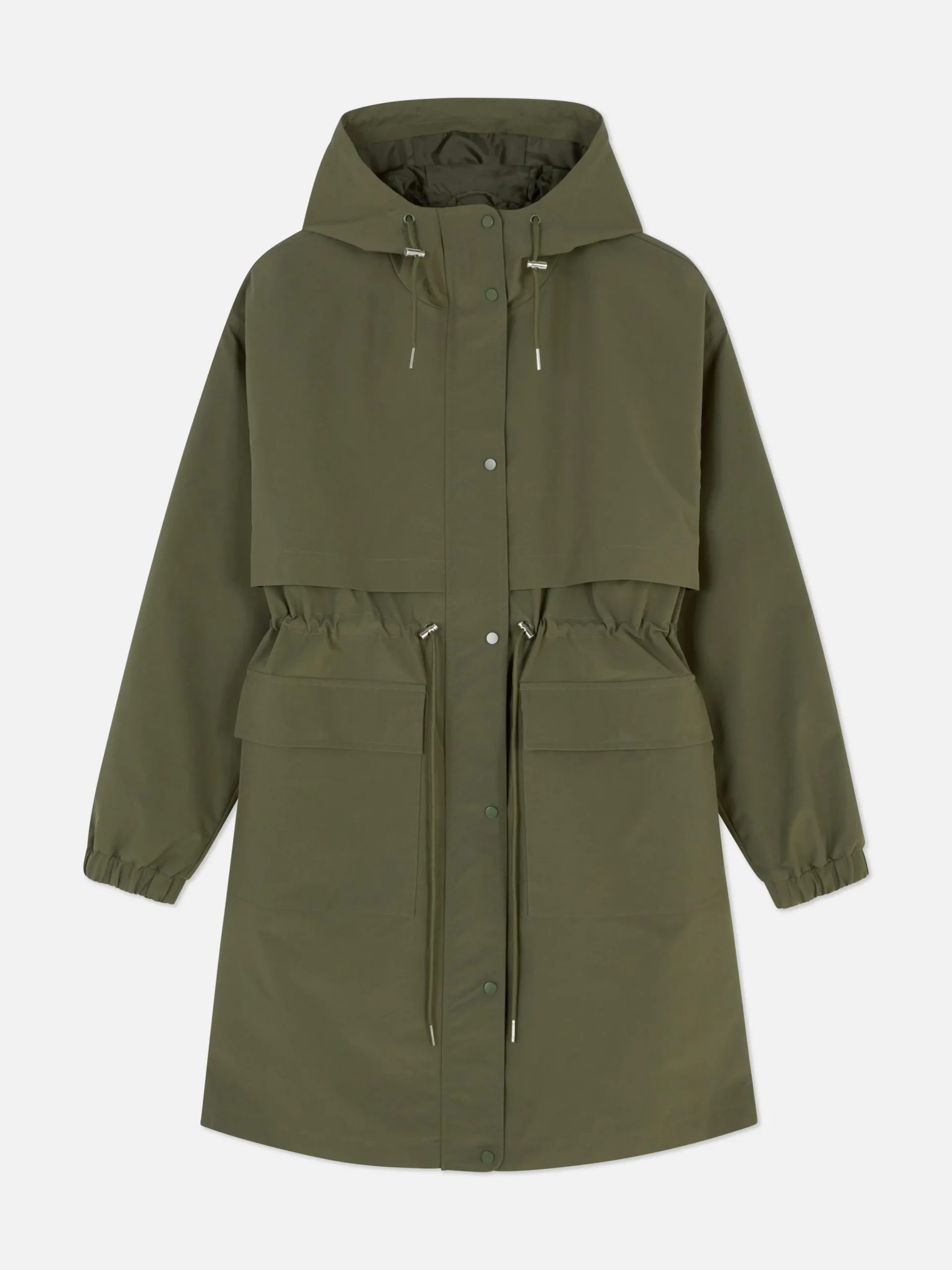 Parka Impermeable Con Cordón De Ajuste