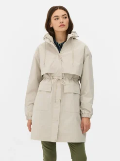 Parka Impermeable Con Cordón De Ajuste