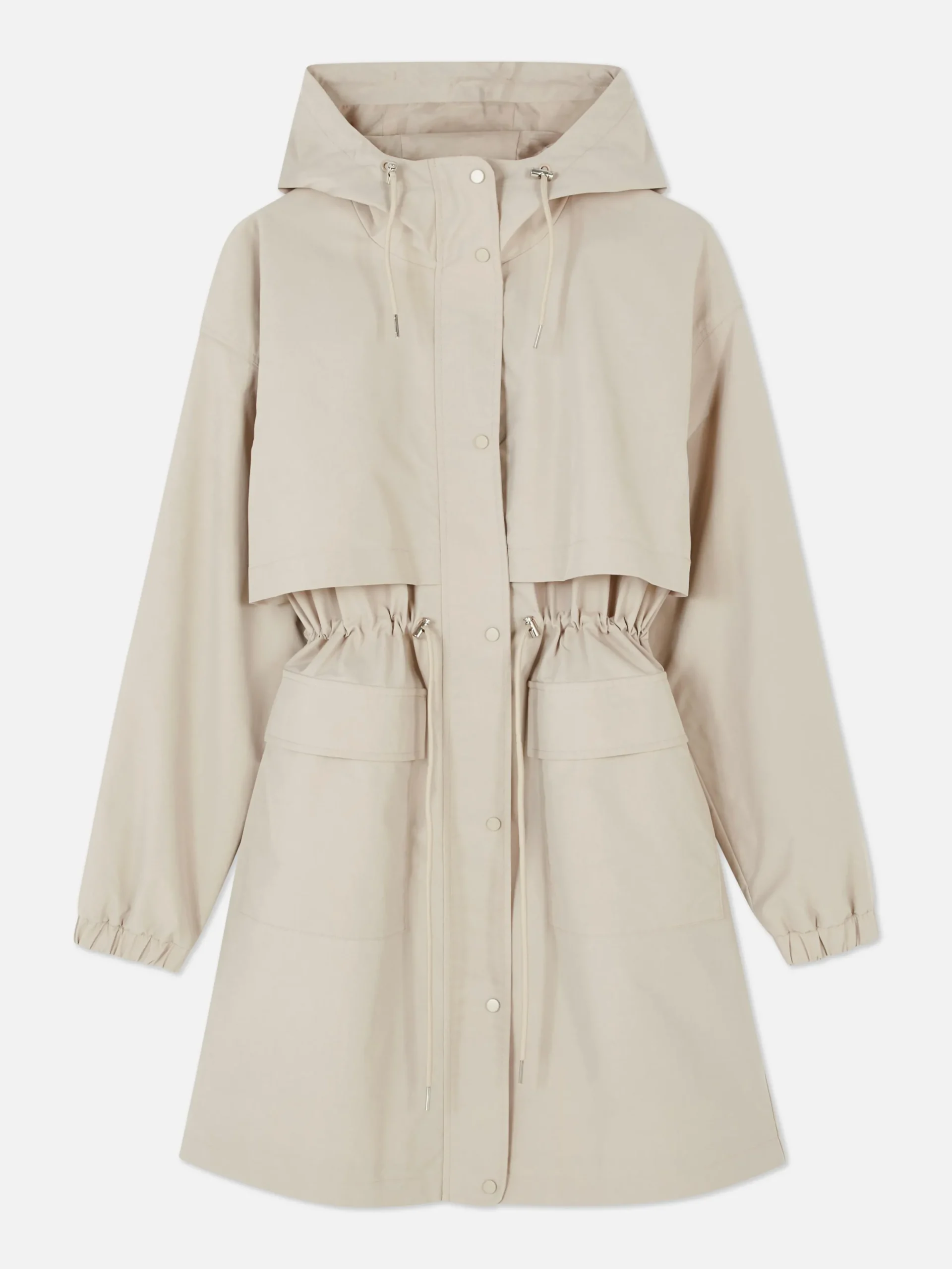 Parka Impermeable Con Cordón De Ajuste