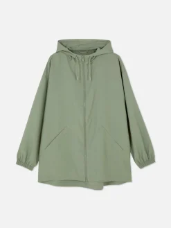 Parka Impermeable Ligera Con Capucha