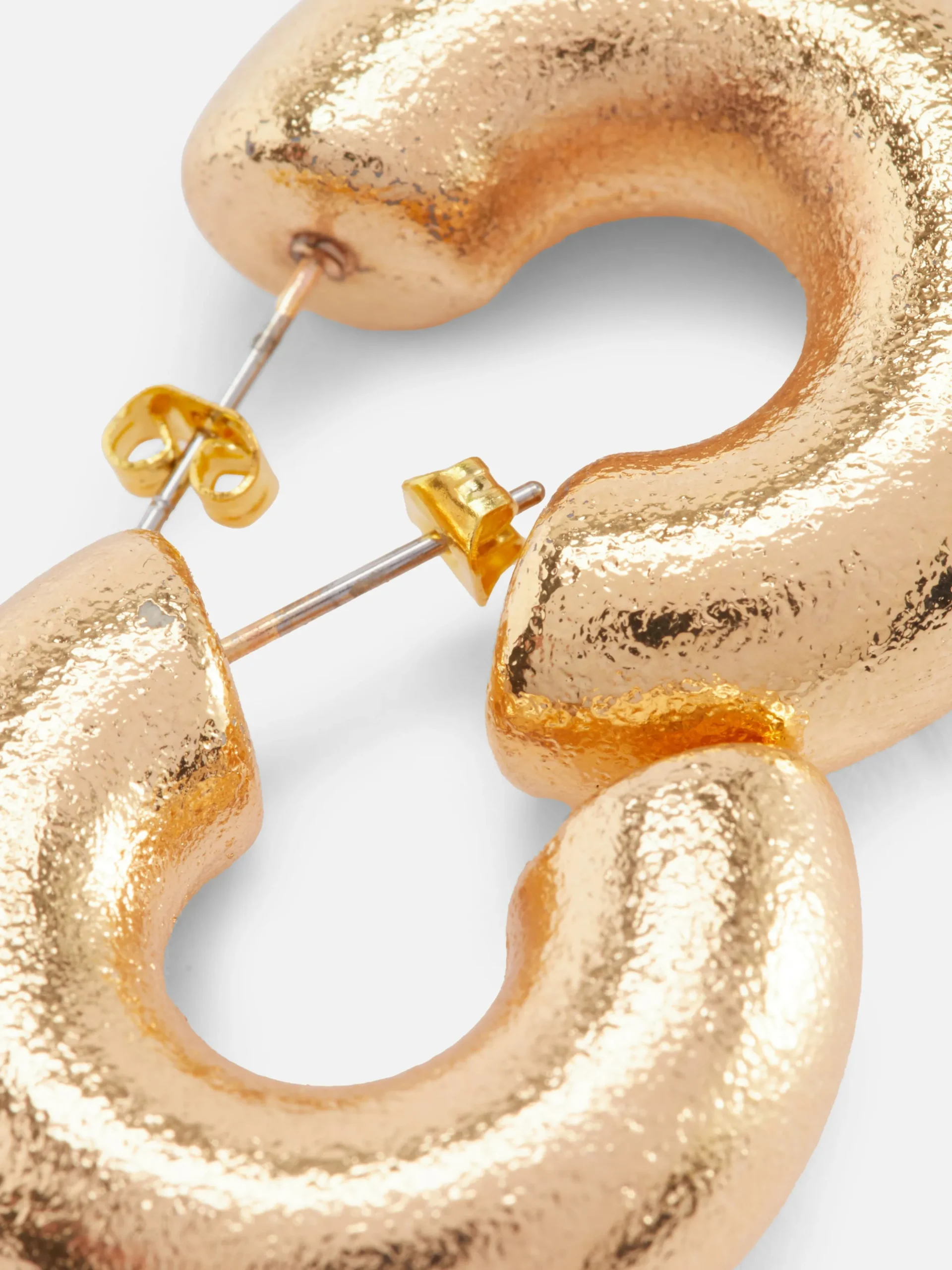 Pendientes De Aro Gruesos Con Textura