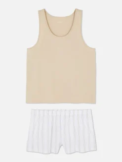 Pijama Corto De Punto Con Camiseta Sin Mangas