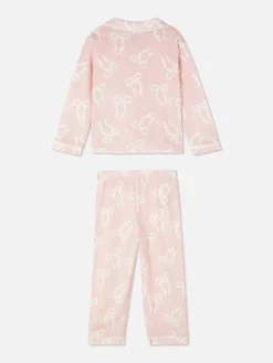 Pijama De Manga Larga Con Lazo