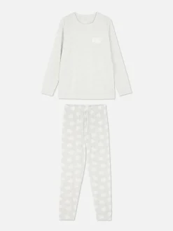 Pijama De Manga Larga De Microfelpa