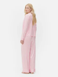 Pijama De Satén De Manga Larga