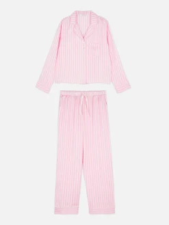 Pijama De Satén De Manga Larga