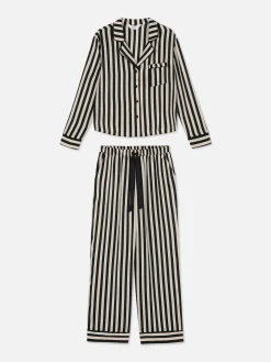 Pijama De Satén De Manga Larga