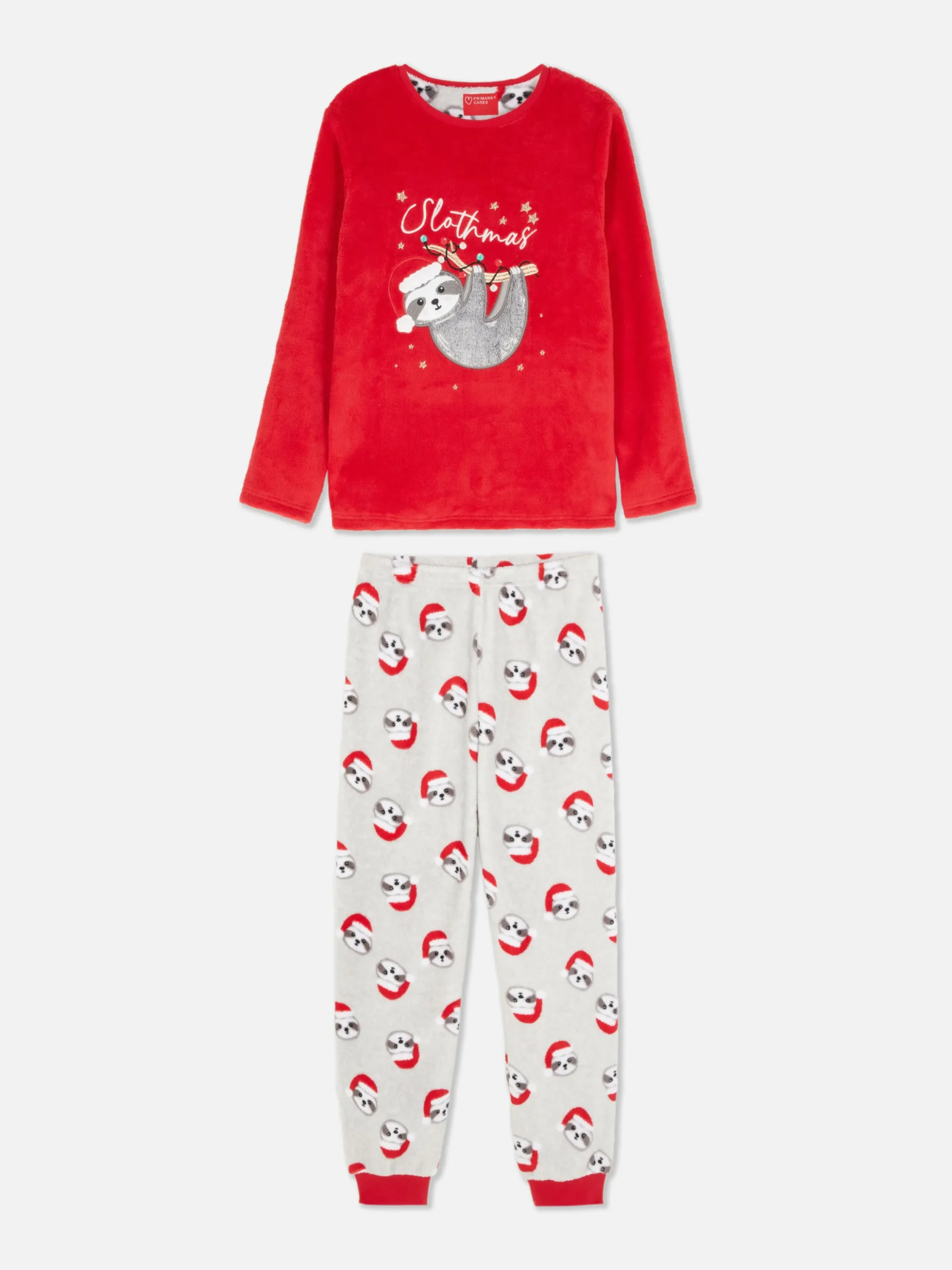 Pijama Polar Navideño Con Estampado De Perezoso