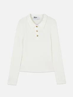 Polo Acanalado De Manga Larga De Rita Ora