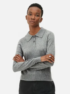 Polo De Punto De Manga Larga Y Con Cuello