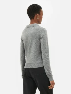 Polo De Punto De Manga Larga Y Con Cuello