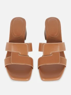 Sandalias De Tacón Con Tiras Unidas