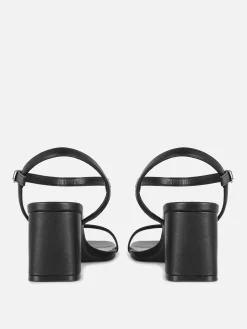 Sandalias De Tacón De Tiras