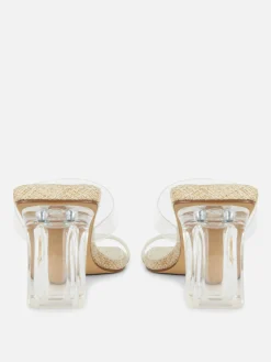 Sandalias De Tacón Transparente De Paula Echevarría