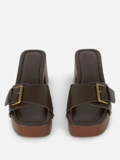 Sandalias Tipo Zueco De Tacón Grueso De Rita Ora