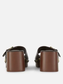 Sandalias Tipo Zueco De Tacón Grueso De Rita Ora