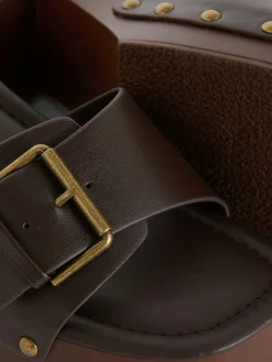 Sandalias Tipo Zueco De Tacón Grueso De Rita Ora