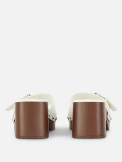 Sandalias Tipo Zueco De Tacón Grueso De Rita Ora