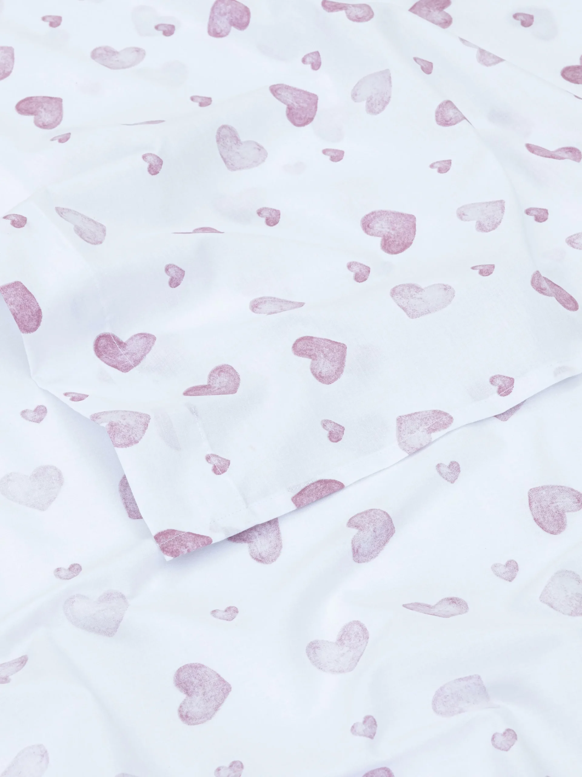 Sábana Encimera Con Corazones Para Cama Individual