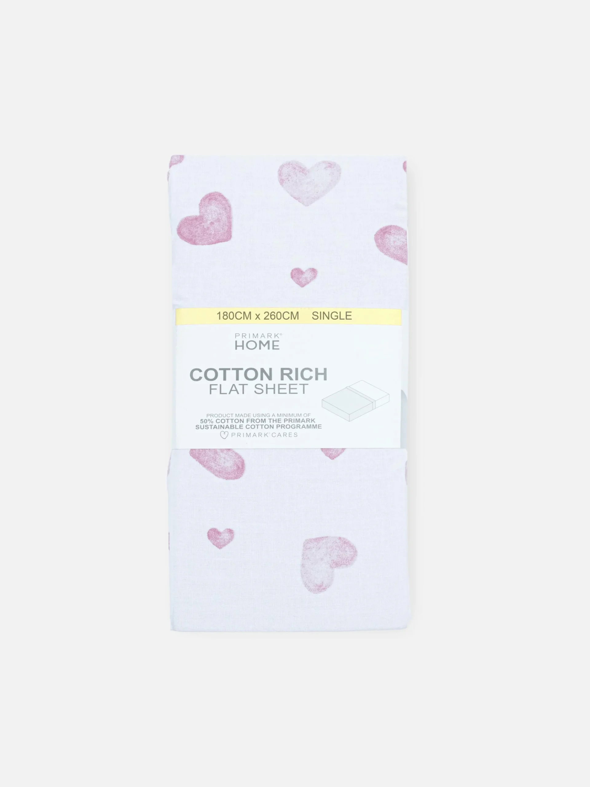 Sábana Encimera Con Corazones Para Cama Individual