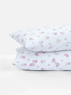 Set De 2 Fundas De Almohada De Algodón Con Corazones